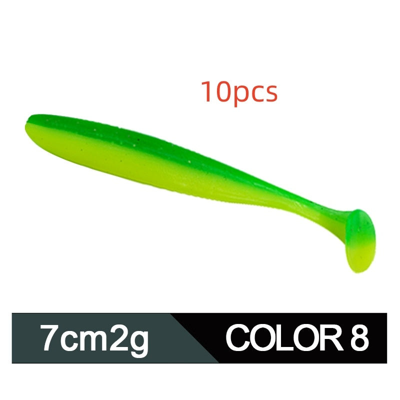 Soft Worm Mandarin Fish Topmouth Culter Lure Two-tone T Tail