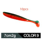 Soft Worm Mandarin Fish Topmouth Culter Lure Two-tone T Tail