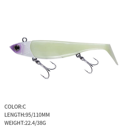 Tail Soft Bait Sea Fishing Lure Fish Type Jig Hook Tossing Fake Fish Weever Topmouth Culter