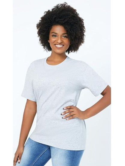 Neat White Basic Crewneck Short Sleeve Cotton Polyester Water Repellent Tops T Shirts Tee For Women