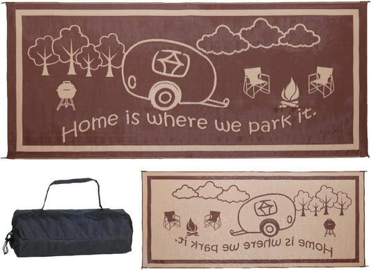 Ming'S Mark RH8187 Reversible RV Home Mat - 8' X 18', Brown/Beige