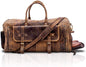 Komalc Leather Travel Duffel Bags for Men and Women Full Grain Leather Overnight Weekend Leather Bags Sports Gym Duffle