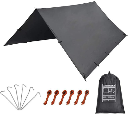 KALINCO Tent Tarp, Picnic Mat Camping Tarp Tent Hammock Tarp, Pu Waterproof Camping Tarp Tent Rain Fly Picnic Mat Survival Shelter Sunshade