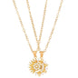2pcs Necklace Sun And Moon Magnetic Pendant Clavicle Chain Necklace For Couple Lovers