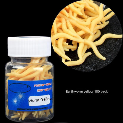 Soft Bait Fake Worm Mealworm Earthworm Red Bottled Bionic Lure