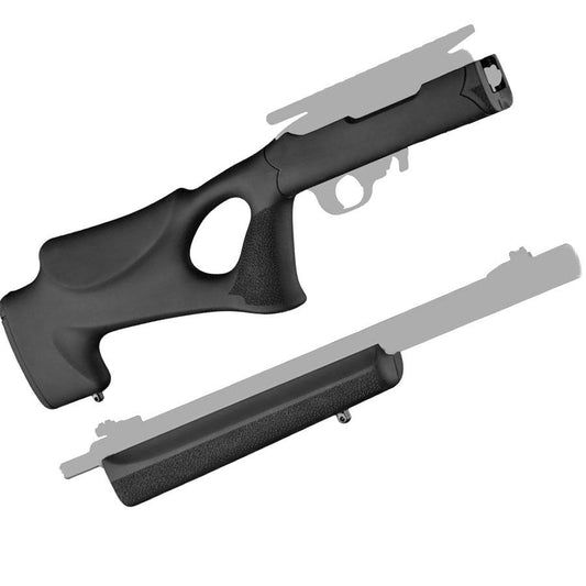 Hogue Chassis &amp; Stocks Hogue  Hogue 10-22 Tactical Thumbhole Stock .920 Barrel Channel Black OverMolded Rubber