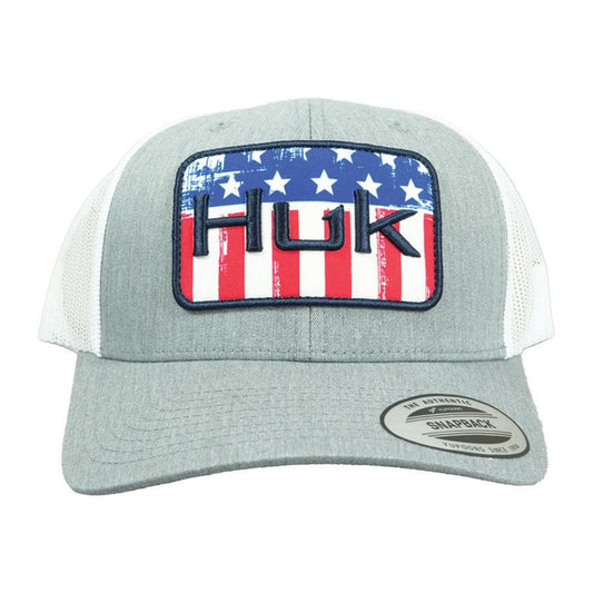 HUK Caps Hats &amp; Beanies HUK Huk Salute Trucker Hat Heather Grey