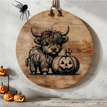 Highland Cow Pumpkin Charcuterie Board – Fall Cottagecore Cutting Board & Cheese Board Design